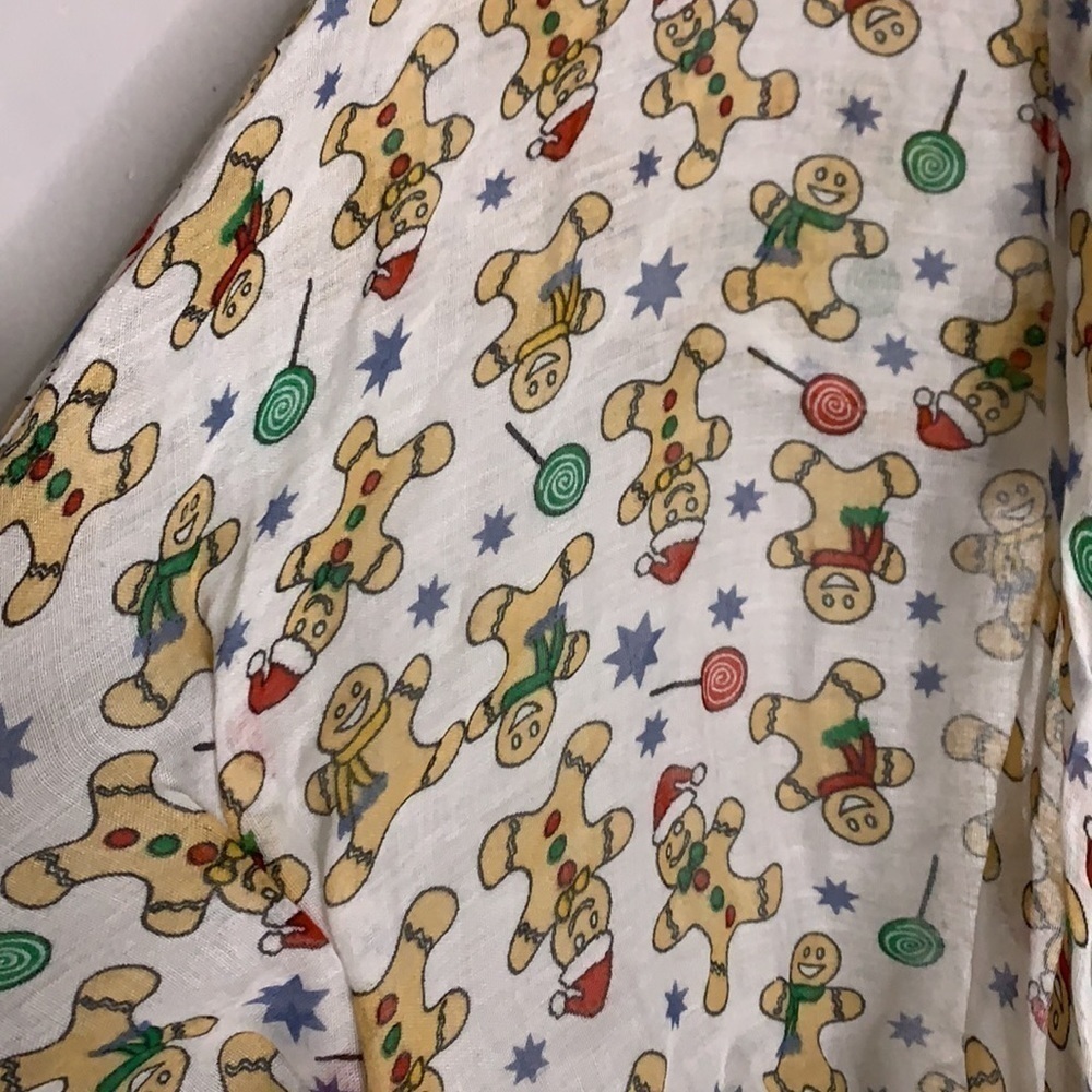 Holiday cheer gingerbread man star print infinity scarf accessory - Picture 2 of 6